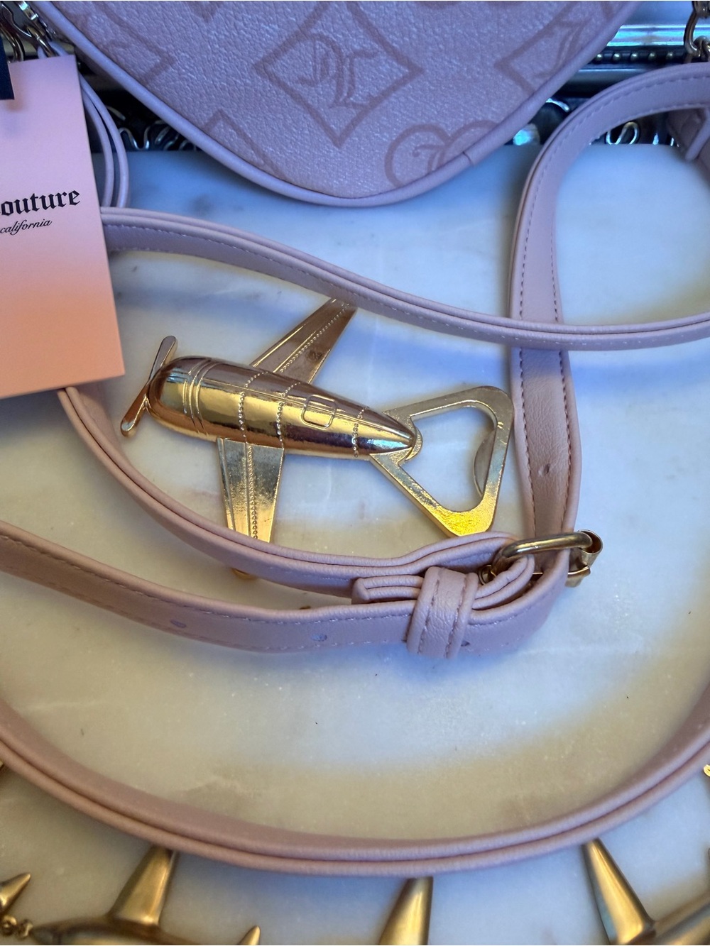 Juicy Couture Heart Crossbody Bag NWT $118 Retail + Bonus Airplane Gifts Added - Picture 6 of 15